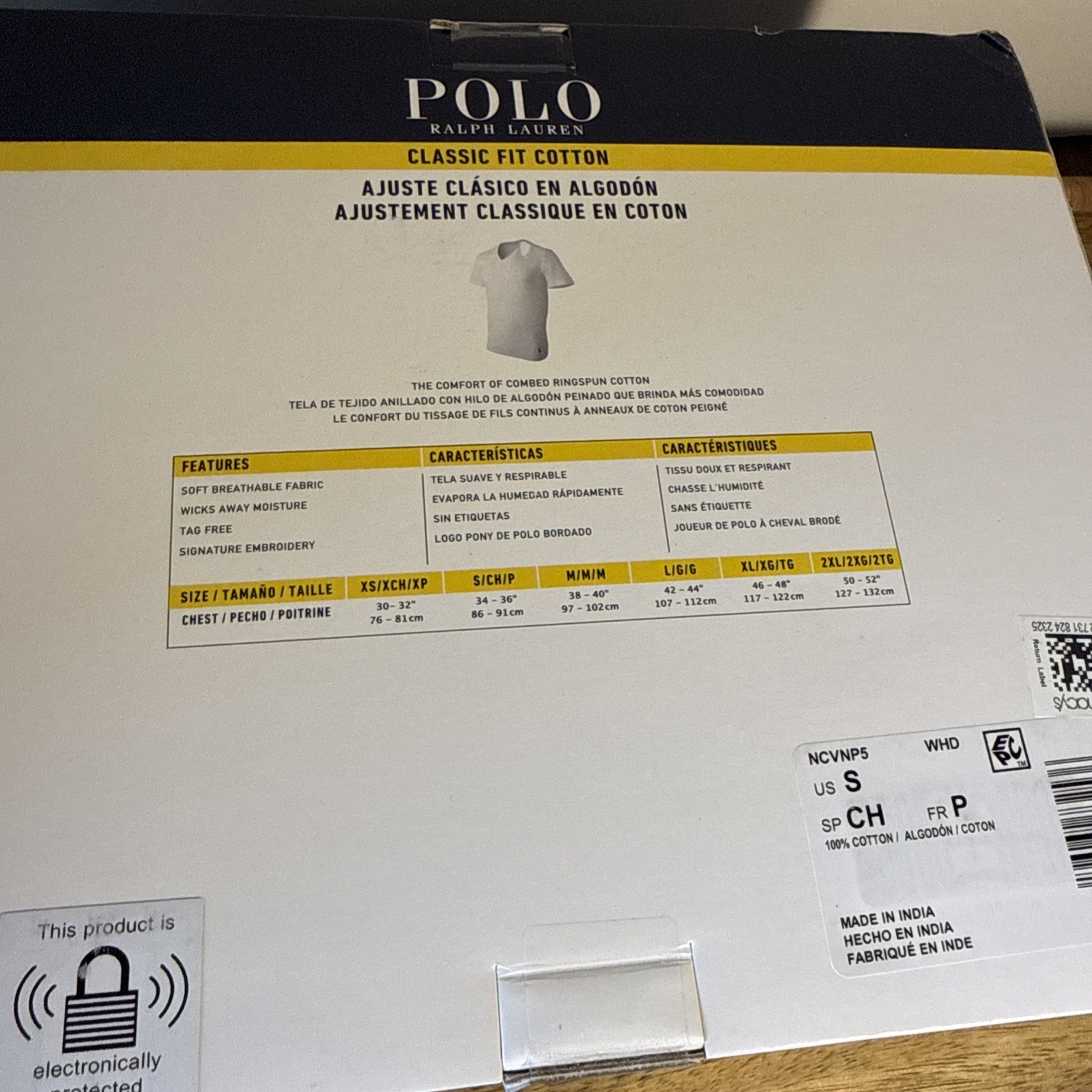 Polo Ralph Lauren Mens Classic Fit V-Neck Undershirt 5 Pack White Small gallery
