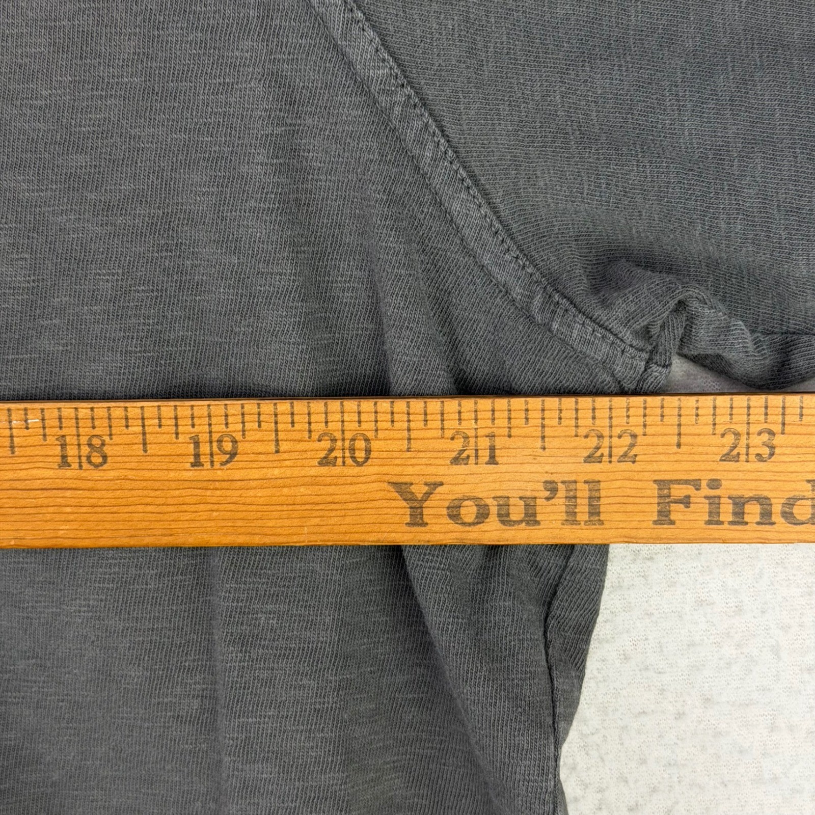 American Giant Henley Shirt Mens Large Washed Charcoal Long Sleeve Made in USA gallery