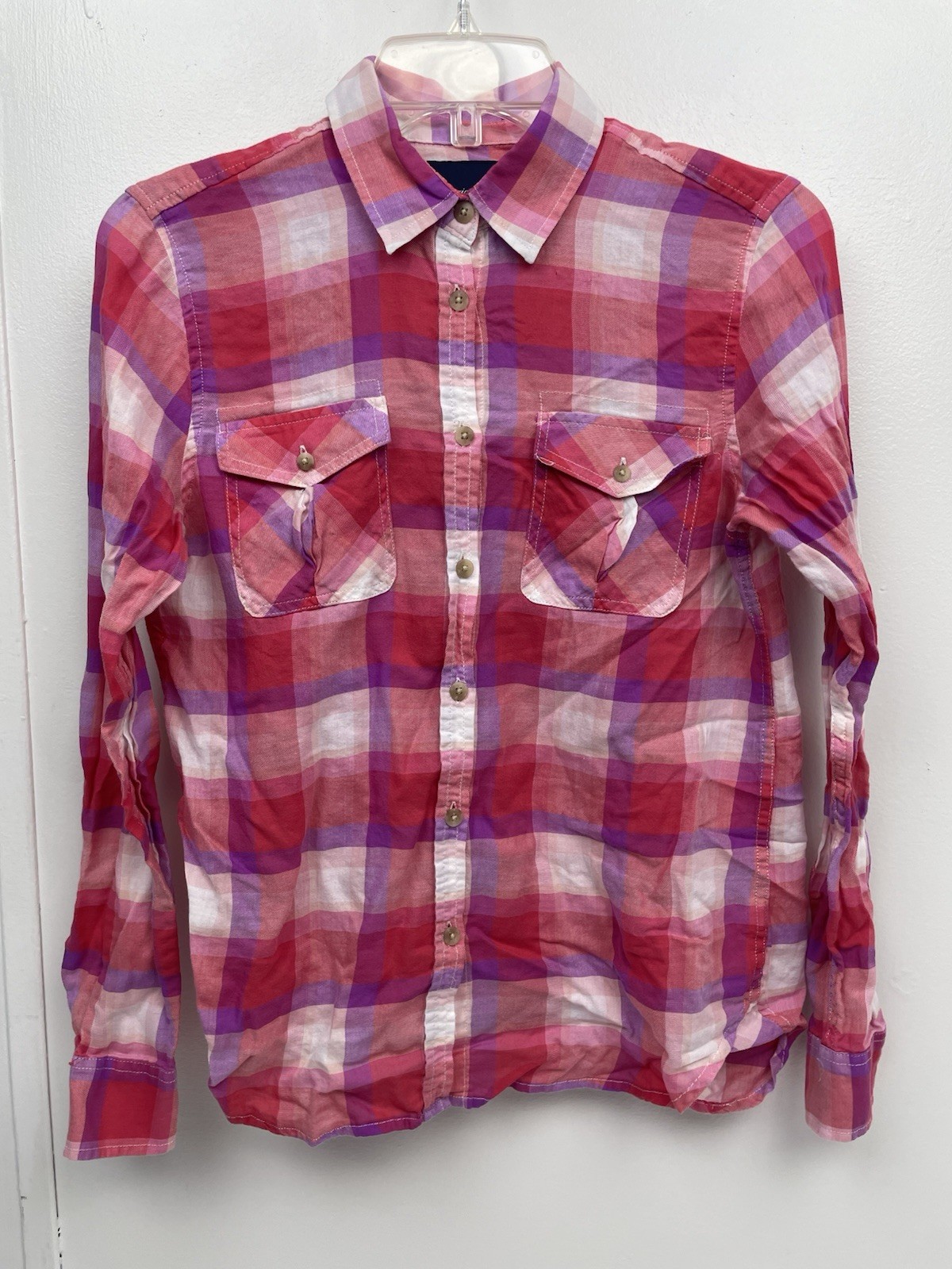 American Eagle Outfitter Junior Girls Size Small Pink Button Up Shirt – Y6