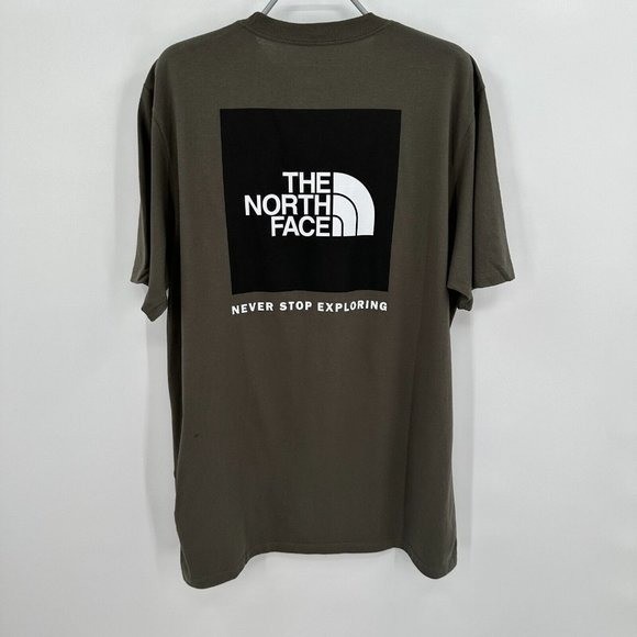 The North Face Men's Short Sleeve Box Logo T-Shirt sz L Dark Green NSE Tee NWT gallery