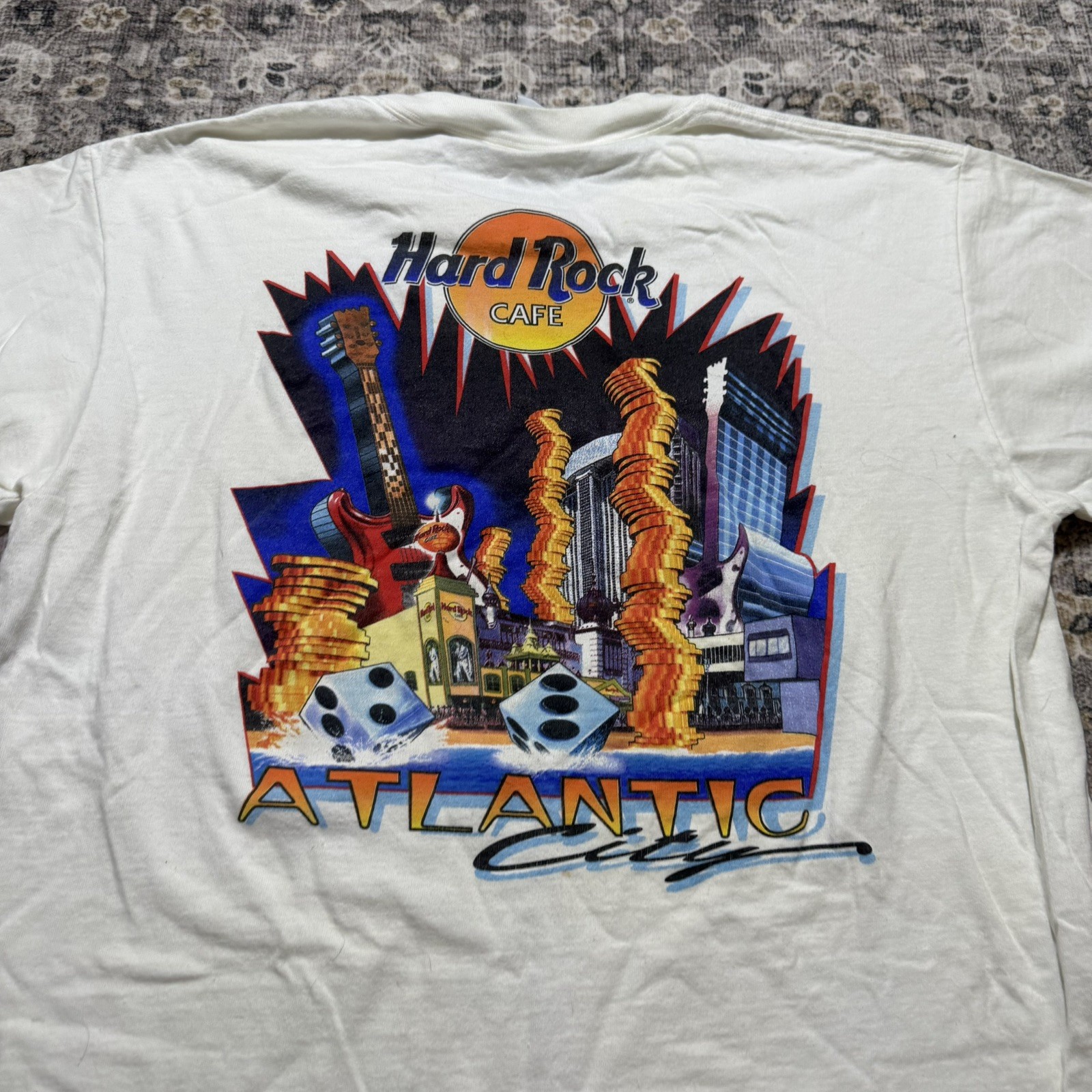 Vintage Hard Rock Cafe Atlantic City White T-Shirt Men’s Sz L USA Made Heavy Tee gallery