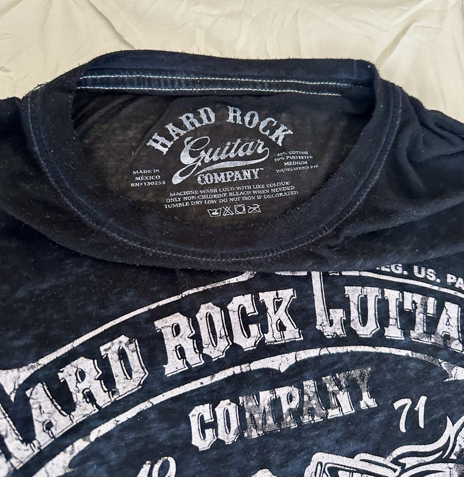 🔥Hard Rock Black Sheer Graphic Tee Vintage Rock Style Shirt Mens M✨ gallery