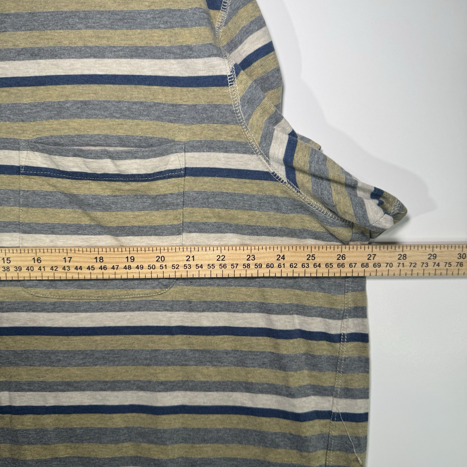 Northwest Territory Gray Blue Striped Cotton Pocket T-Shirt XXL Short Sleeve gallery
