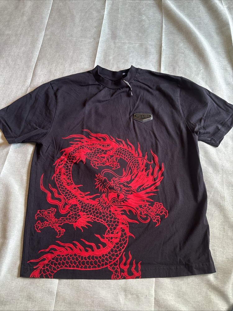 Supply & Demand Men’s Black Tshirt W/Red Dragon SZ S