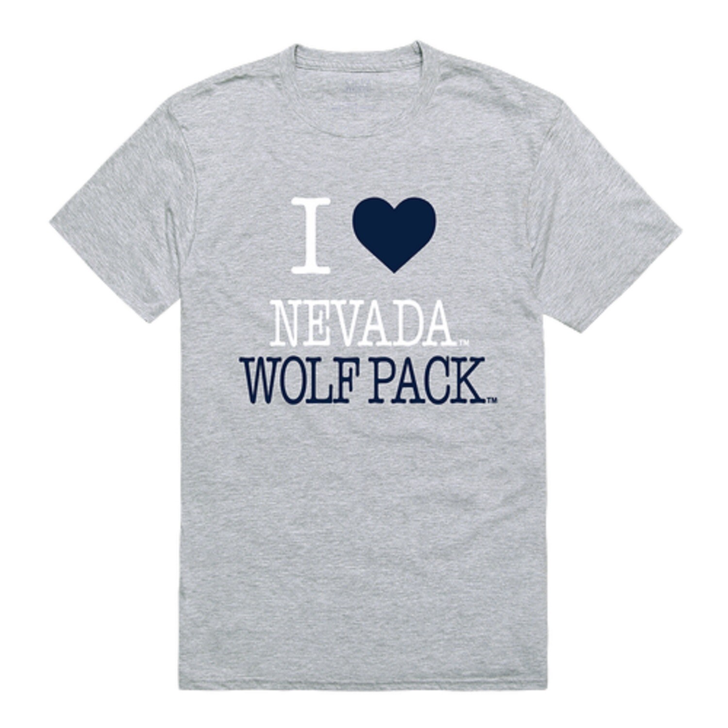 University Of Nevada Wolf Pack UN NCAA Cotton I Love Tee T Shirt