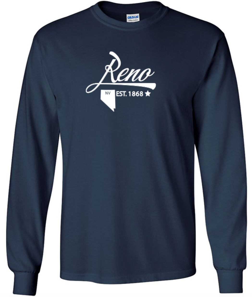 Reno Nevada State T-Shirt Long Sleeve Graphic Tee Unisex apparel Text logo gallery