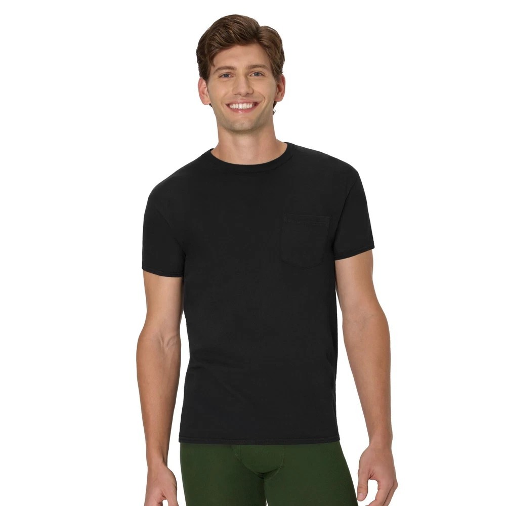 Hanes 6-Pack Pocket Tee Men's T-Shirt Soft and Breathable Black/Grey gallery