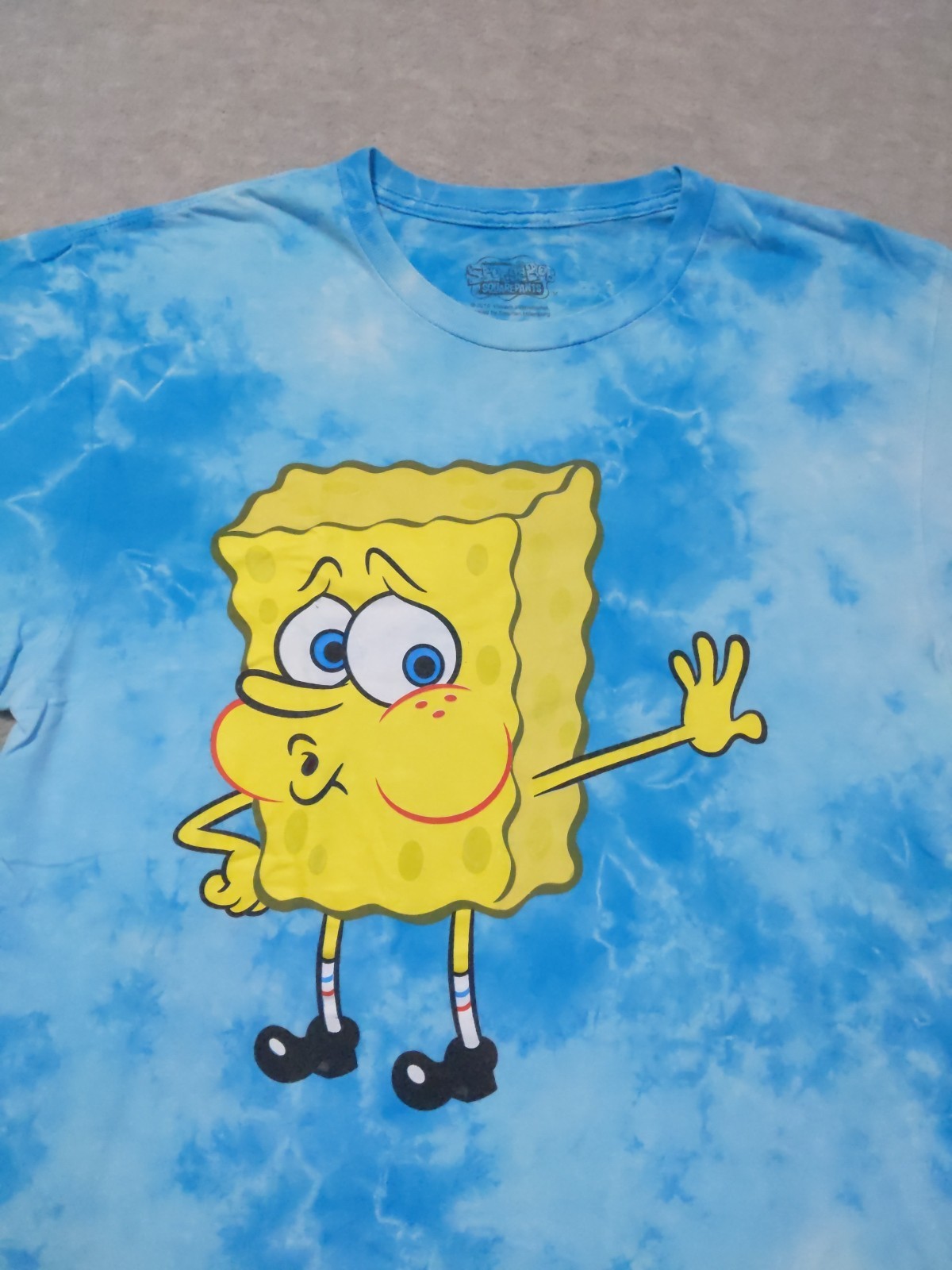 SpongeBob Square Pants Men's Tye Die T shirt Blue Size Medium Nickelodeon Tee gallery