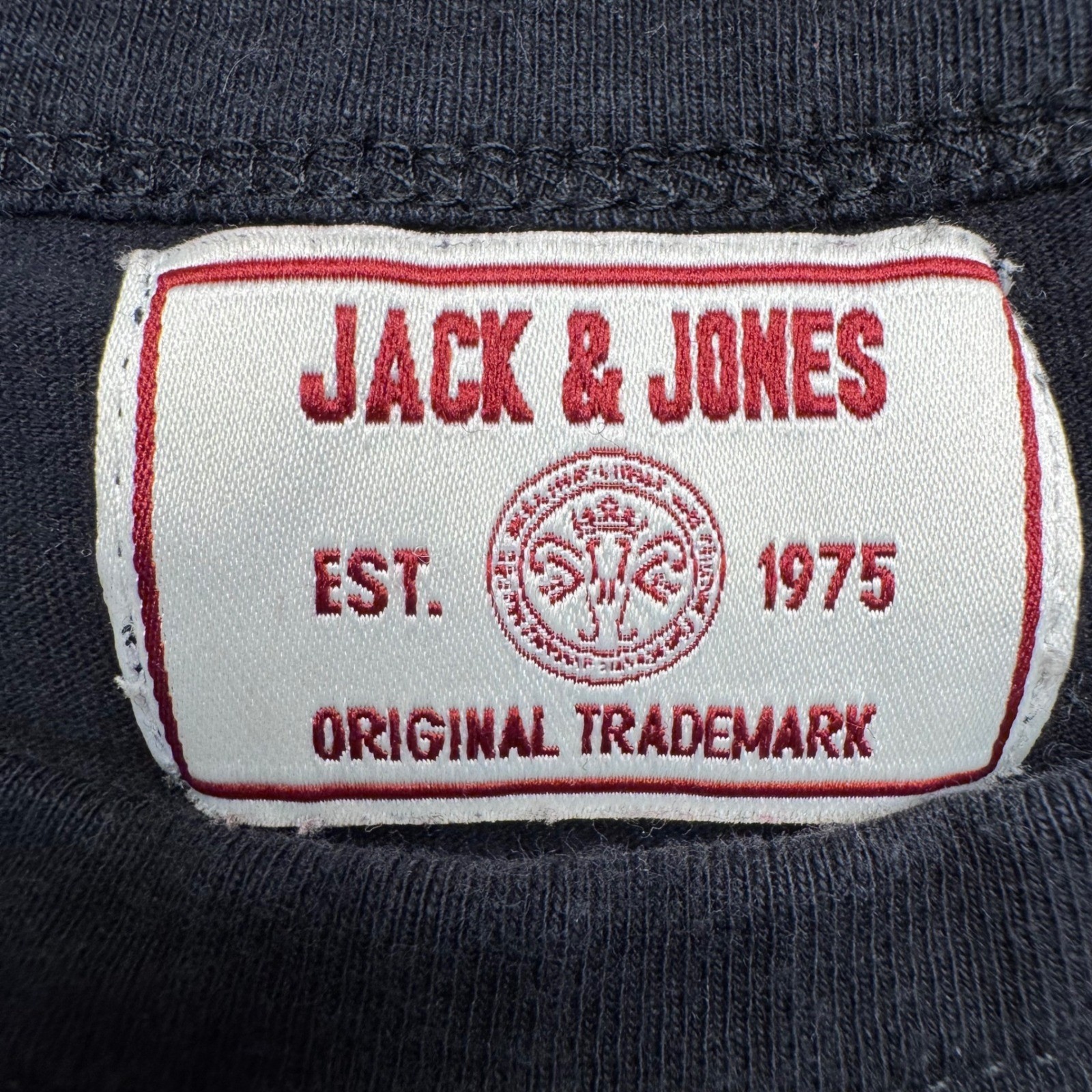 Jack & Jones Mens Graphic Logo T-Shirt Black Crew Neck Short Sleeve Tee Cotton gallery