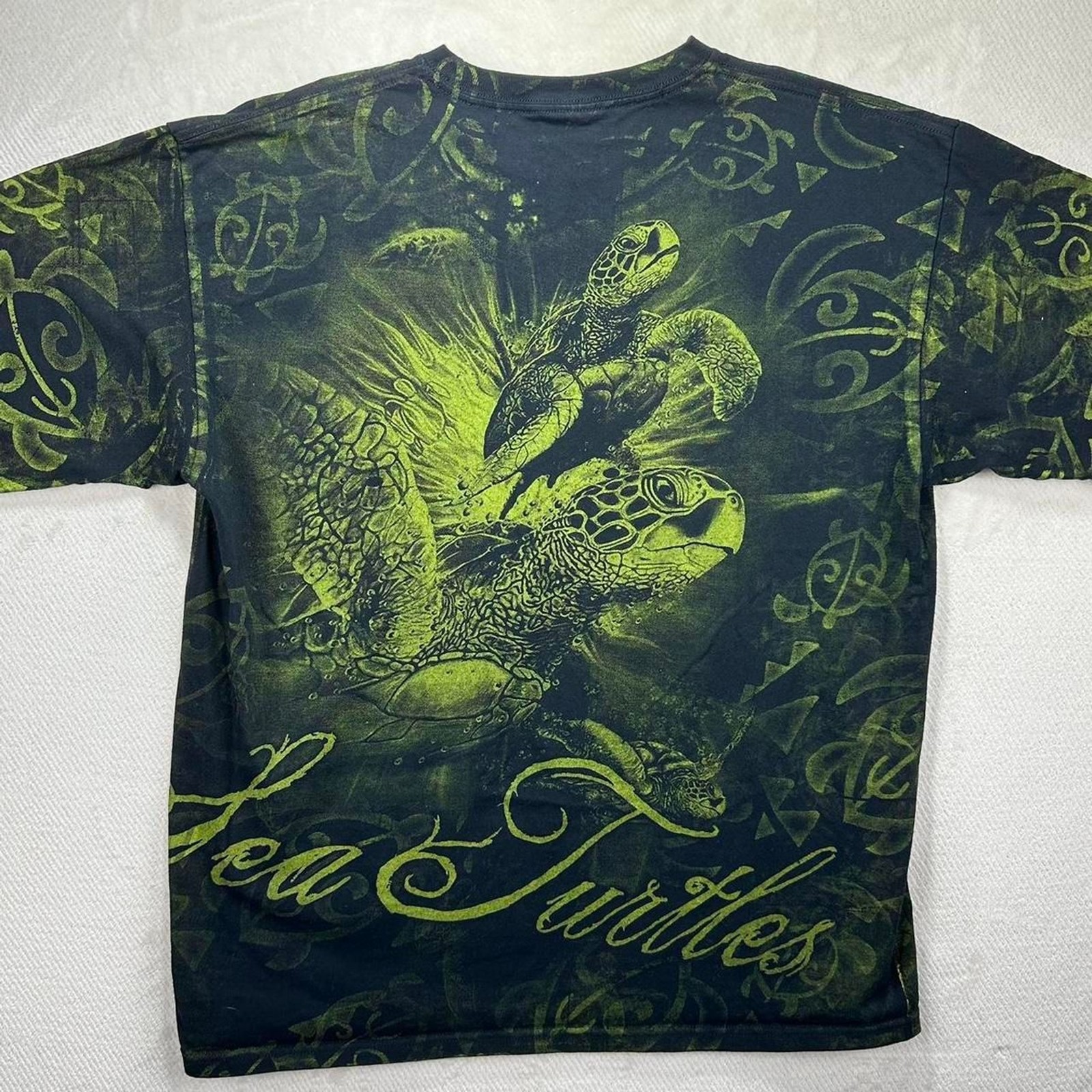 Y2K AOP Sea Turtles Graphic t-shirt with full front and back design gallery
