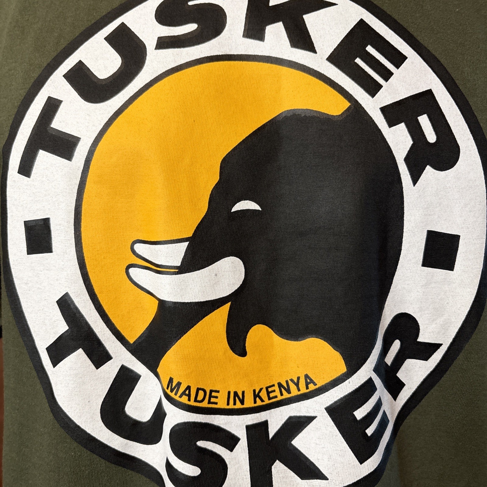 NWT TUSKER TUSKER Made In Kenya Dark Green Shirt Size Medium Elephant Styled gallery
