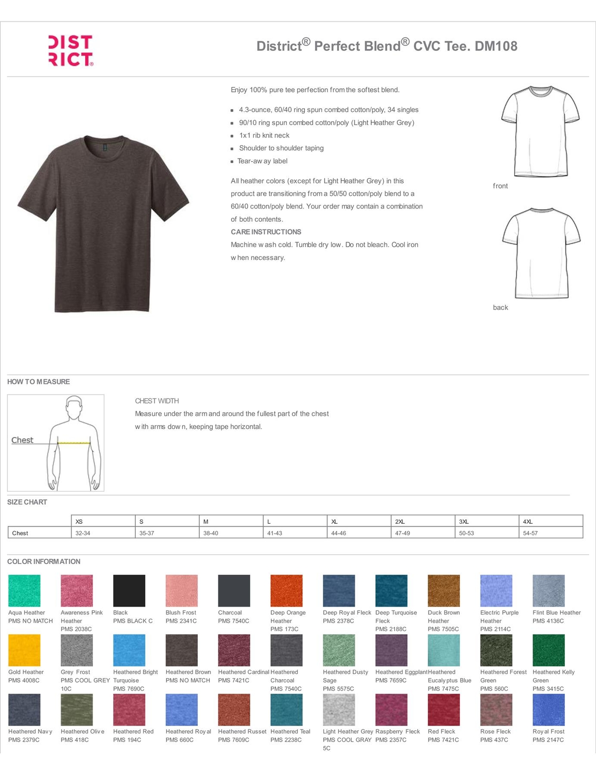 District Mens Short Sleeve Perfect Blend Crew Neck Stylish T-Shirt DM108 gallery