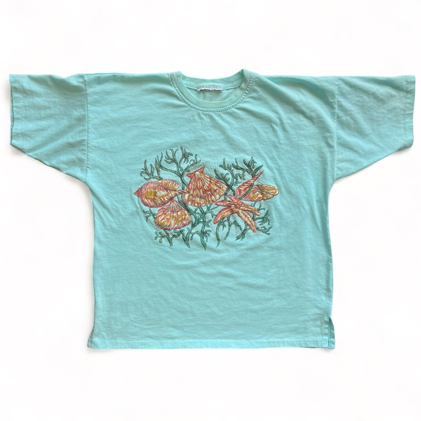Vintage Sea Shells Shore Beach Ocean Starfish Nature T Shirt Single Stitch XL gallery