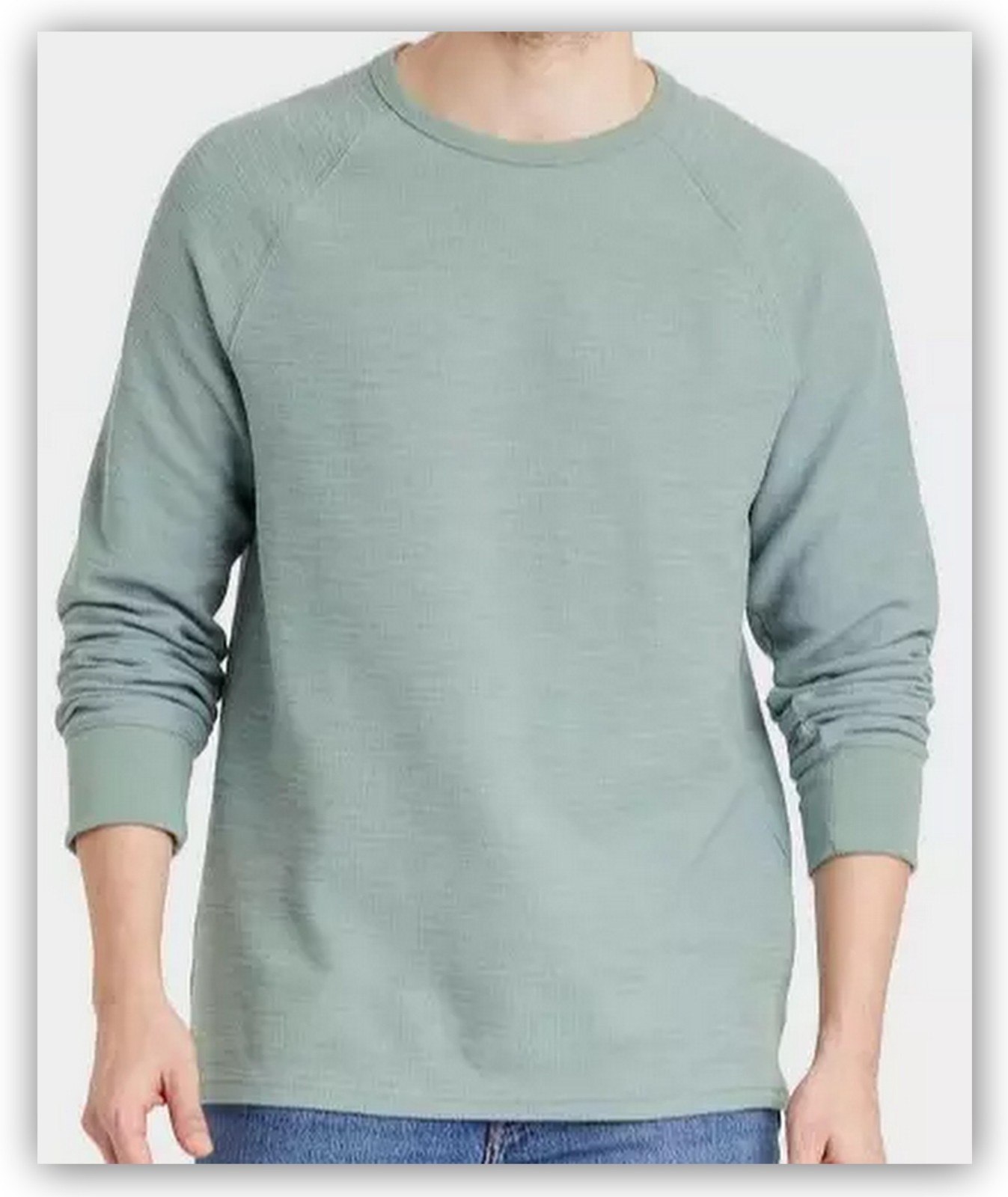 Men's Long Sleeve TEXTURED PULLOVER Shirts Crewneck Goodfellow gallery