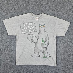 VTG Tennessee River Graphic Stop Global Warming Polar Bear Gray T Shirt Men’s L