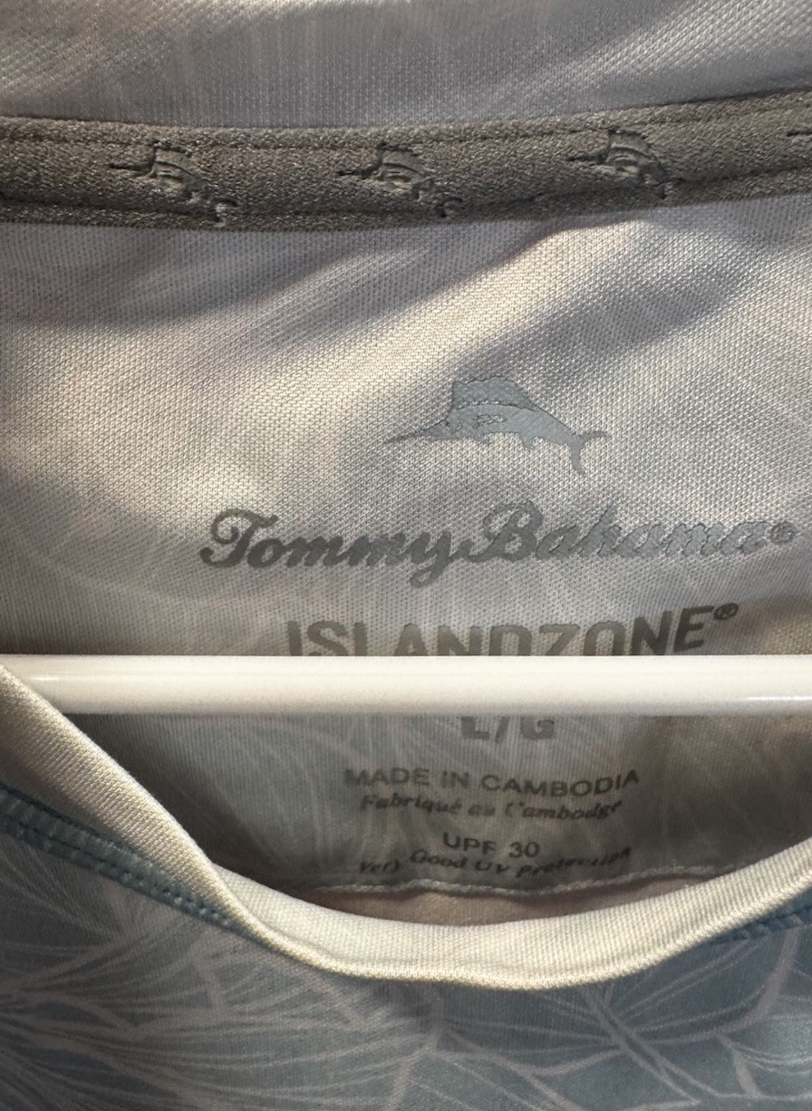 Men's L Tommy Bahama Island Zone Crew Neck Shirt Fishing Beach Outdoor Tye Dye gallery