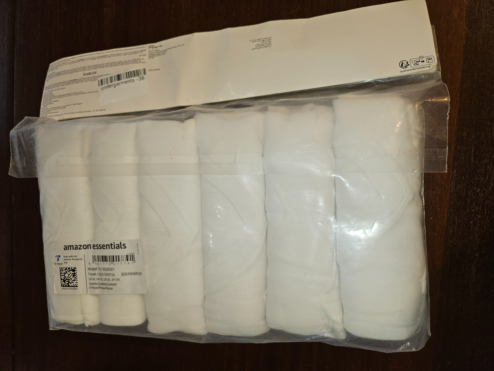 6 Pack White V Neck Amazon Essential T Shirt- 6 Pack New in package Size XL gallery