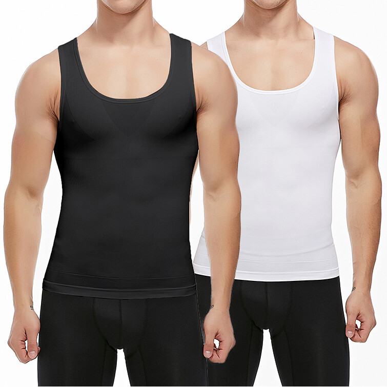 Men Compression Shirts Abdomen Gynecomastia Slimming Body Shaper Vest Tank Tops gallery