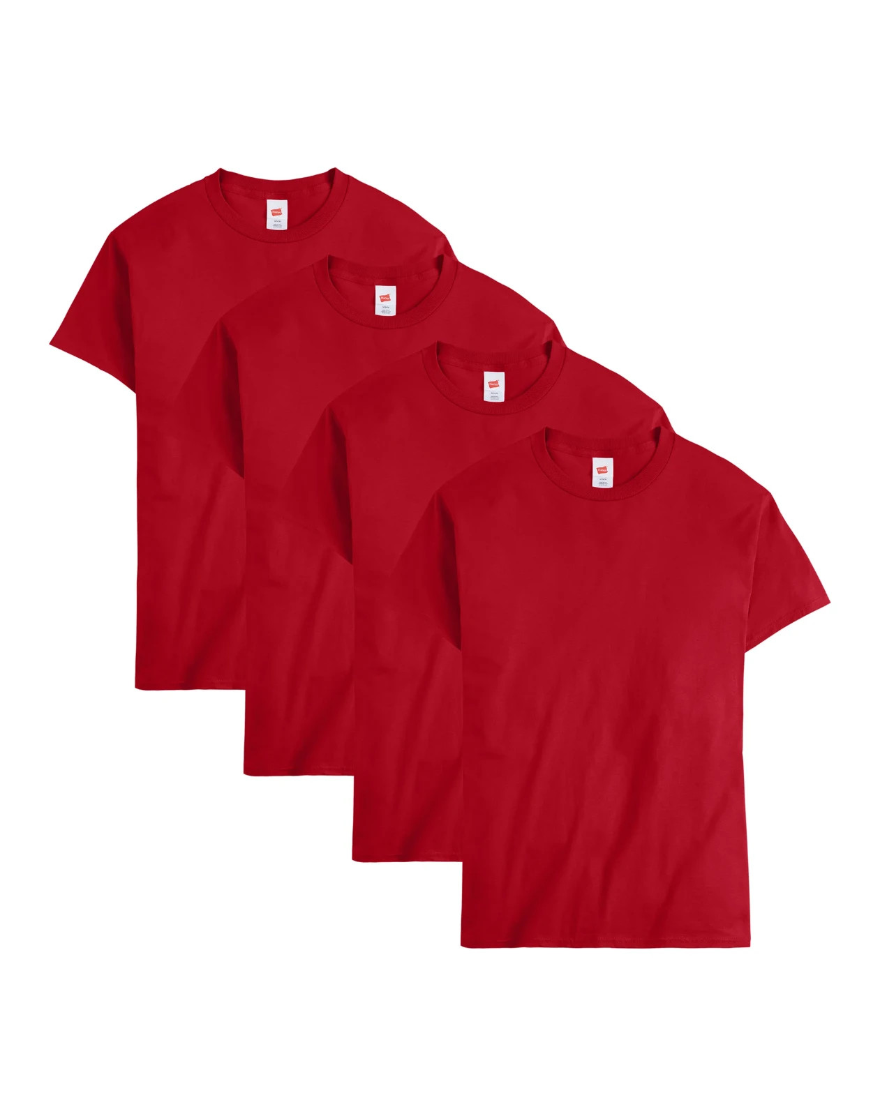 Hanes Men Crew neck T-Shirt 4-Pack ComfortSoft 100% Cotton Heavyweight Tee Plain gallery