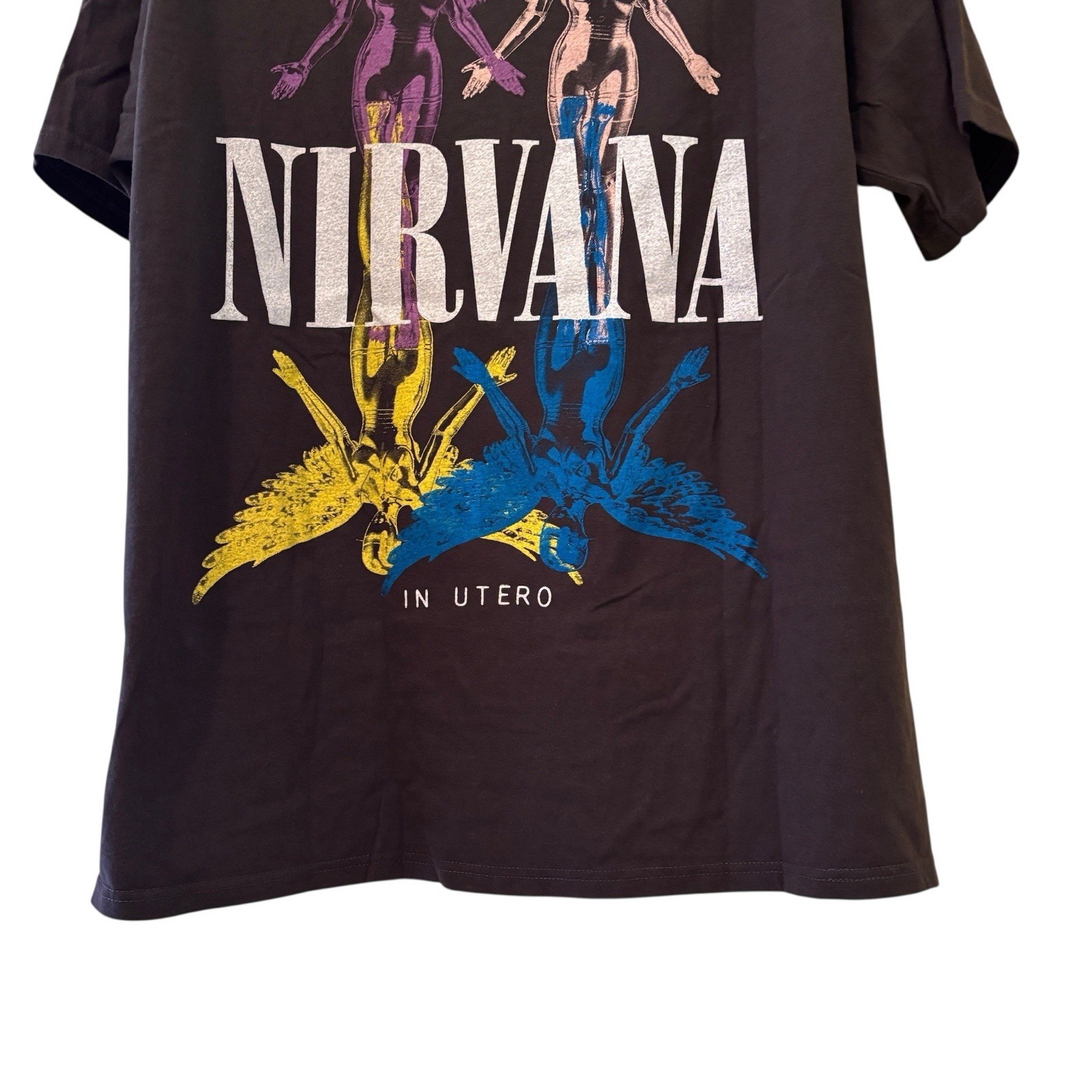 Nirvana In Utero Spiral Print Vintage REPRINT Band Tee Shirt Size XL gallery