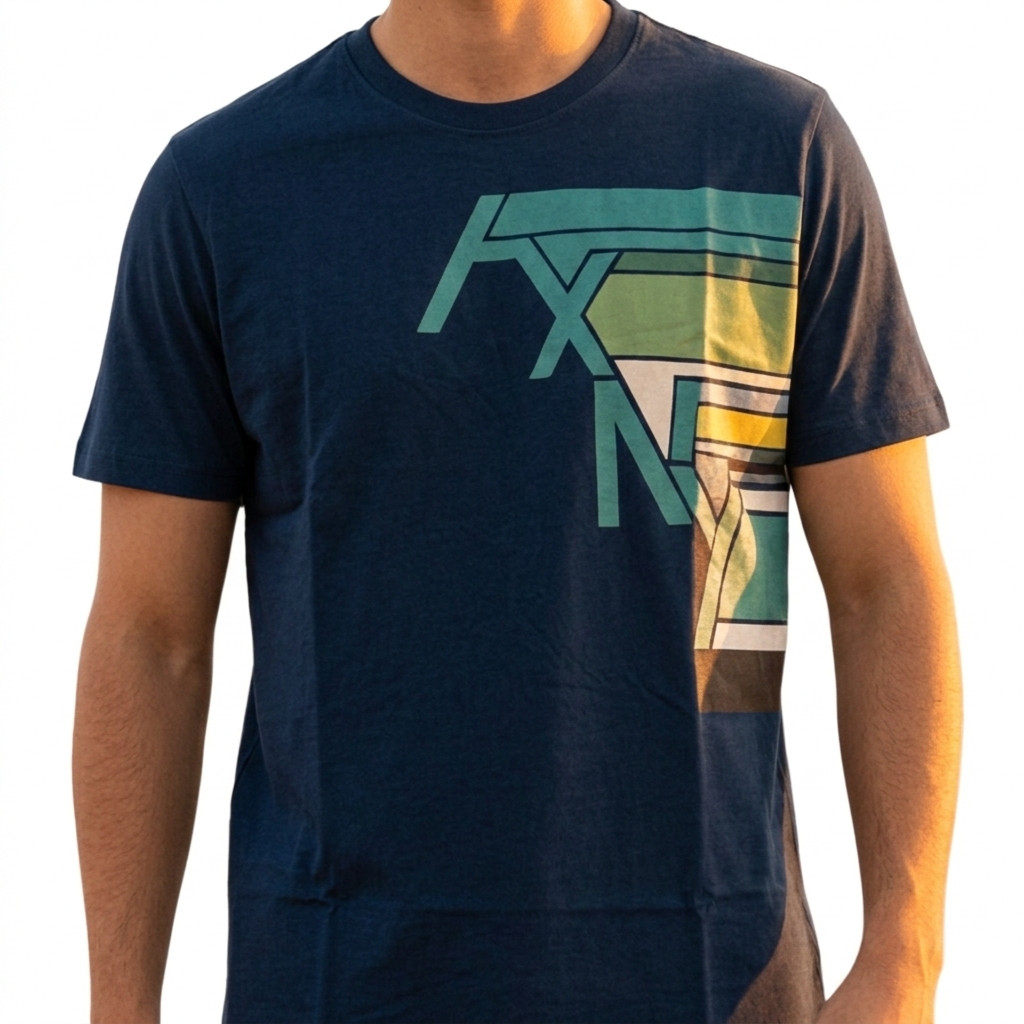 $50 ARMANI EXCHANGE Navy Blue AX-04 Short Sleeve Slim Fit Designer T-shirt NWT gallery