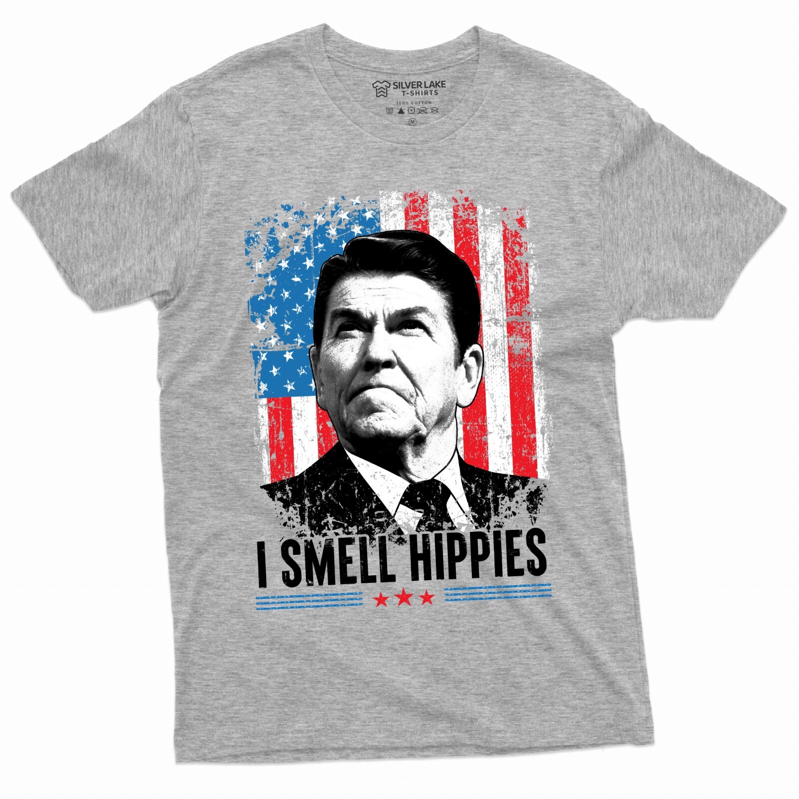 Men's I smell Hippies T-shirt US President Tee Funny 4th of July Tee gallery