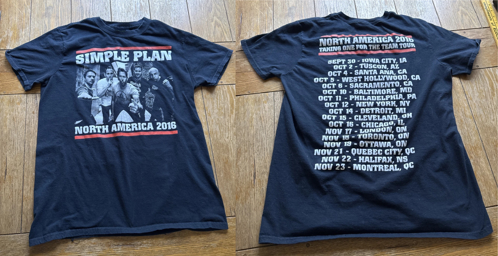 Simple Plan US Tour 2016 Graphic Multicolor Short Sleeves Unisex T Shirt