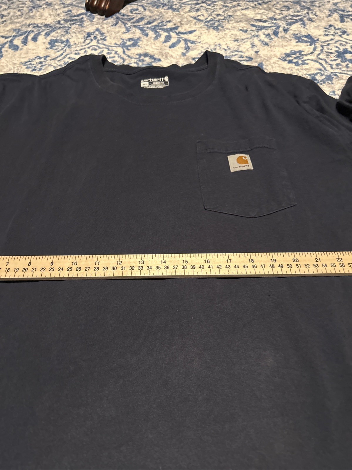 Carhartt Loose Fit Long Sleeve T-Shirt Navy Blue Heavy Duty Mens Size 3XL gallery