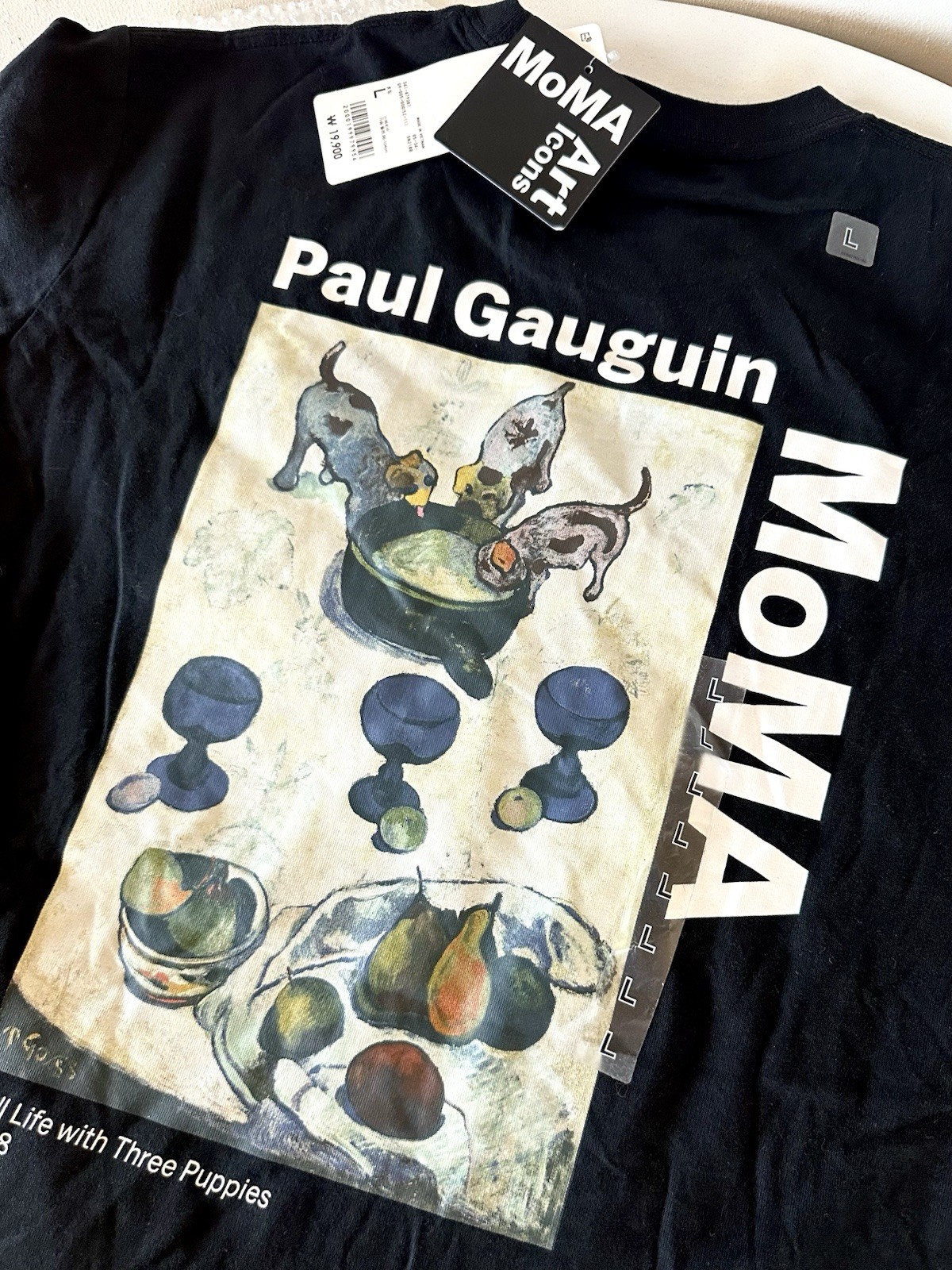 Paul Gauguin MoMA “Still Life with Three Puppies” T SHIRT Lg Japan SIZE LARGE