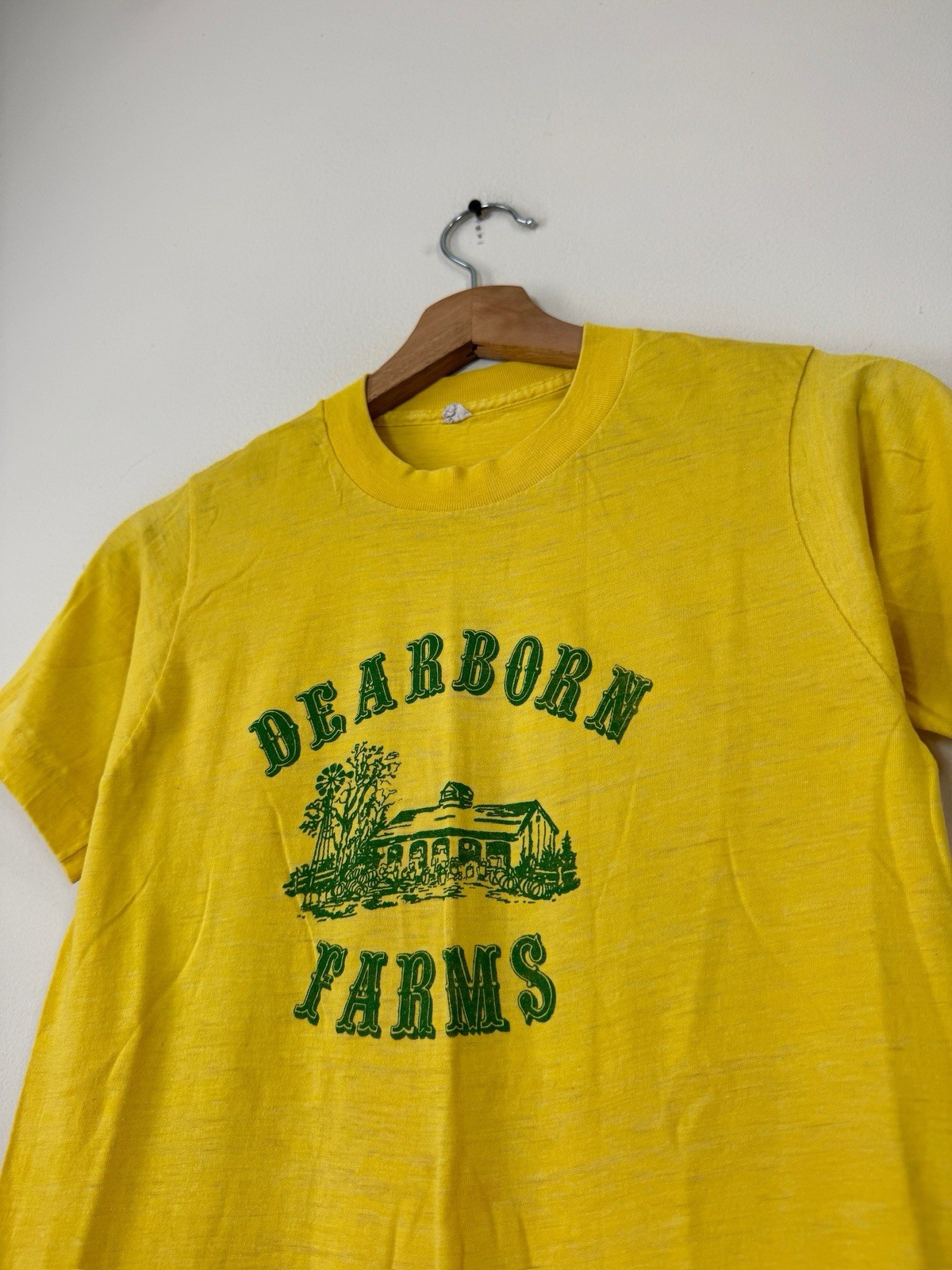 Vintage 70’s Graphic Dearborn Farms Nature Single Stitch Yellow Tee Shirt- Small gallery