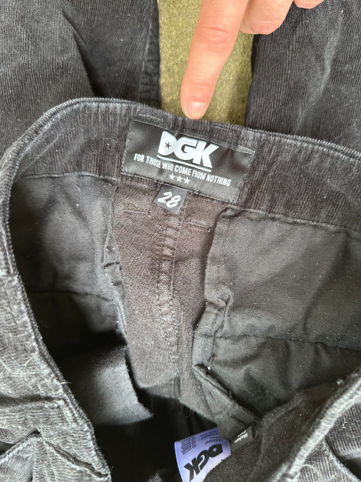 DGK Pants Mens 28x29 OG Cargo Corduroy Skater Y2K Grunge Black gallery