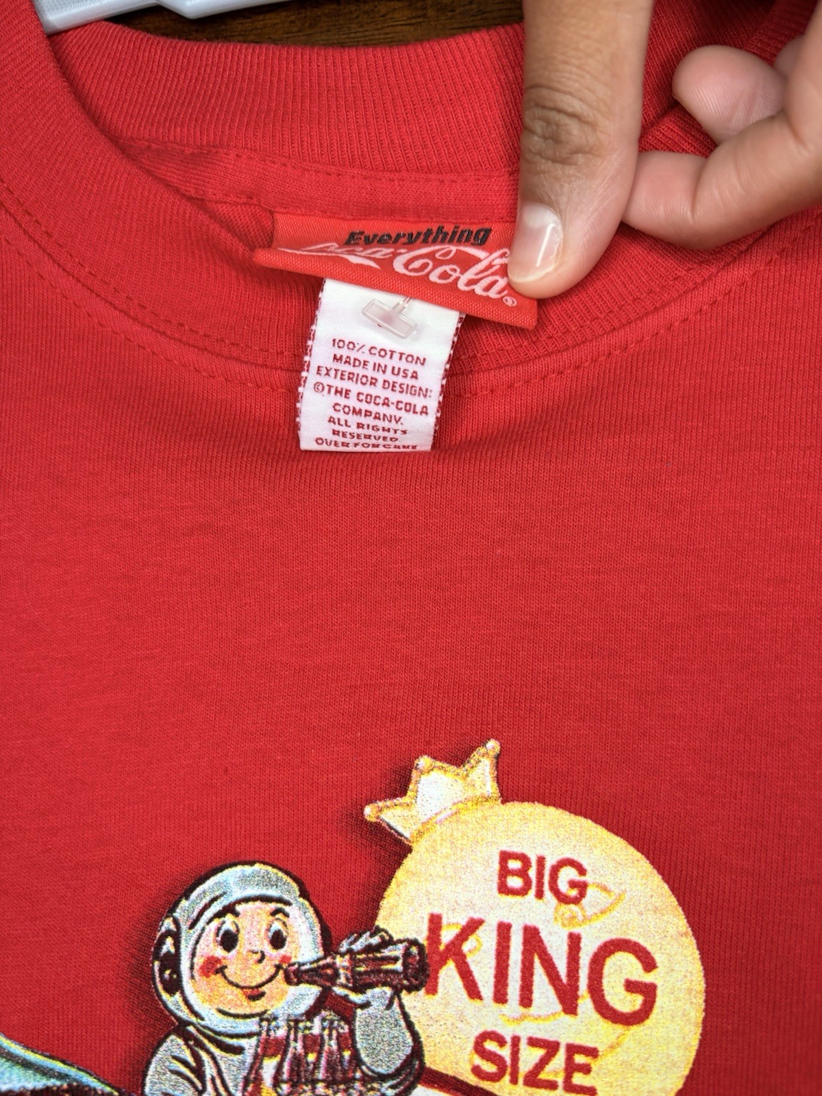 Vintage Coca-Cola Red Cotton Men's Graphic Print T-Shirt S Crew Neck SS New York gallery