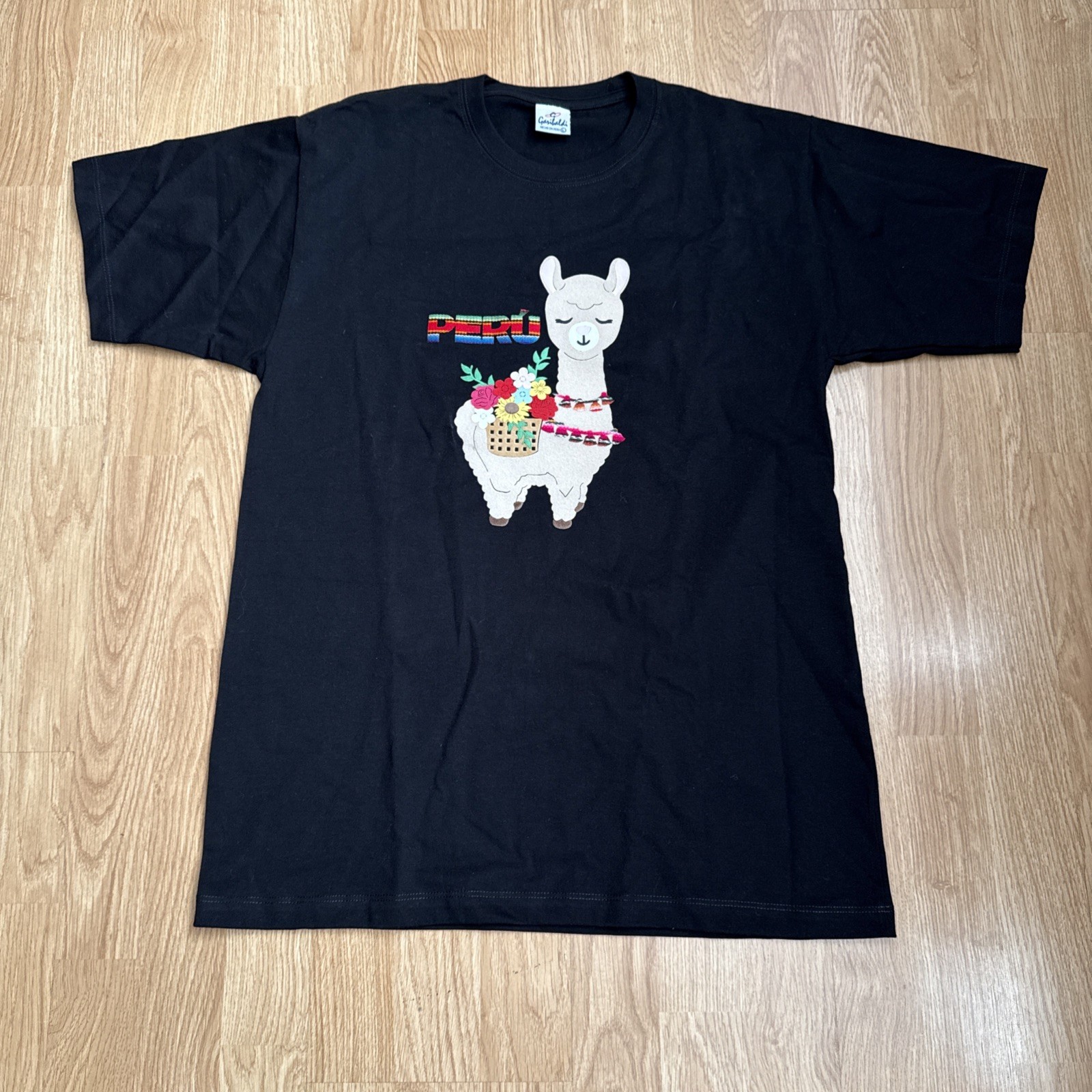 Black Llama Funky T-Shirt From Peru New No Tags Short Sleeved Large Cotton gallery