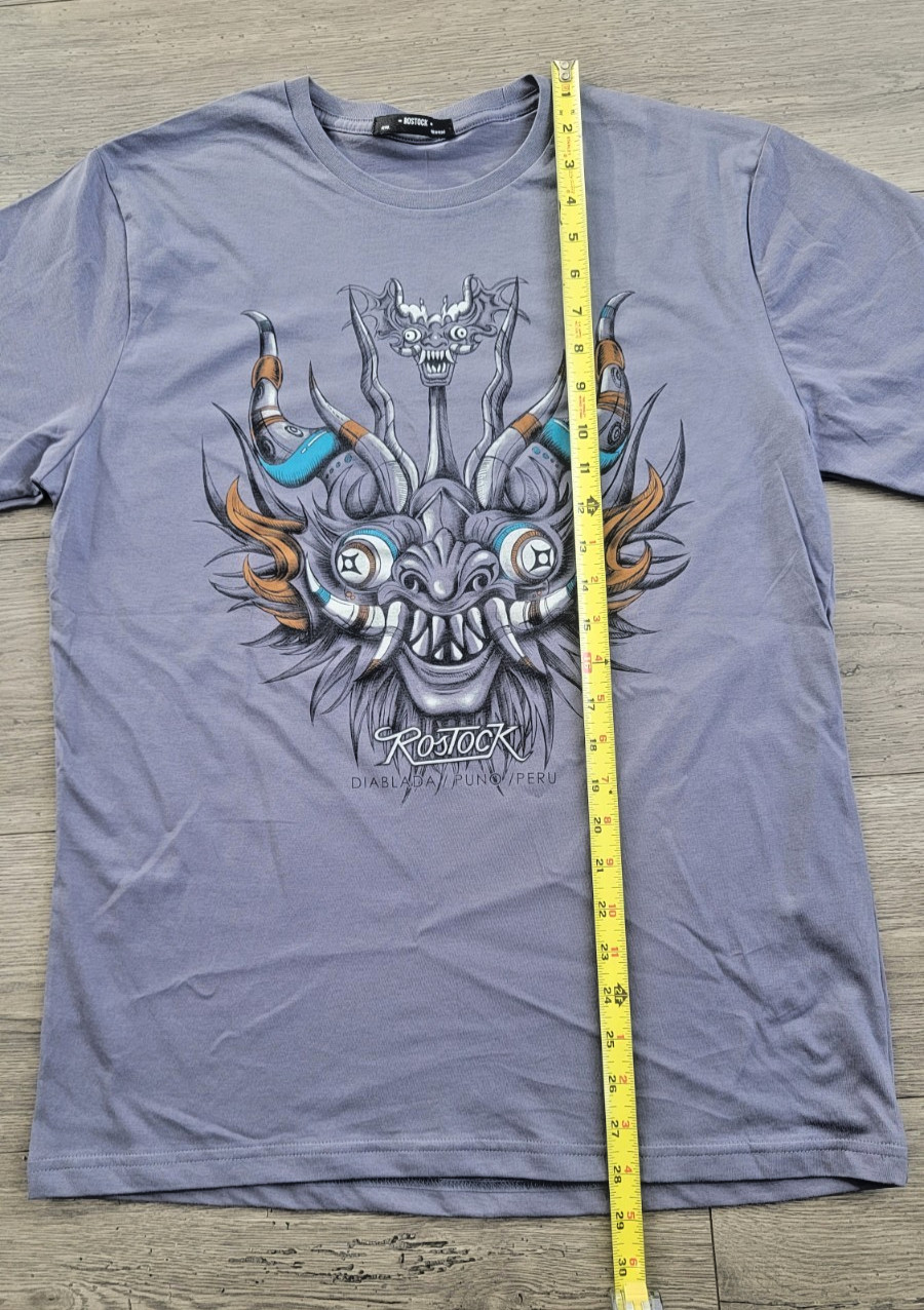 Peruvian Design T Shirt Unisex Size L *** Diablada Dance Mask - Peruvian Cotton gallery