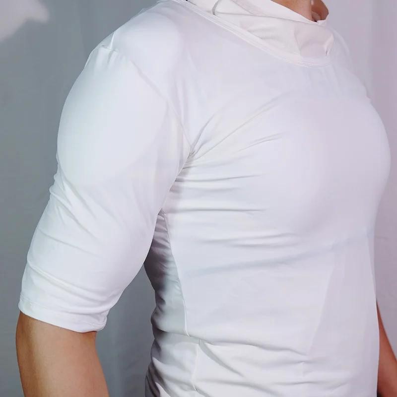 Men Invisible Abs Fake Muscle Body Suit With Chest Male Undershirt Soft Wear gallery