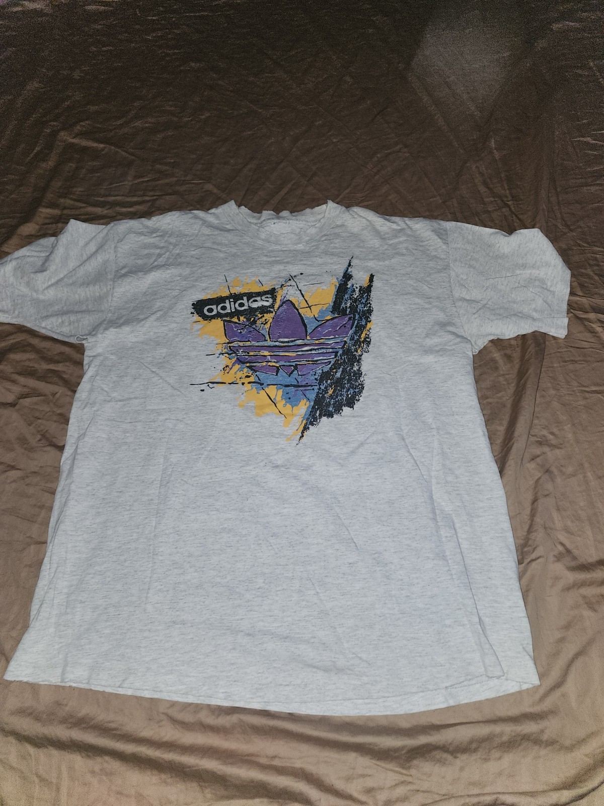 Vintage Thrashed Adidas T Shirt Y2k No Tags Size Xl? Many Holes gallery