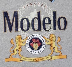 Modelo Men’s Beverage Graphic Tee Grey T-shirt Size- Medium