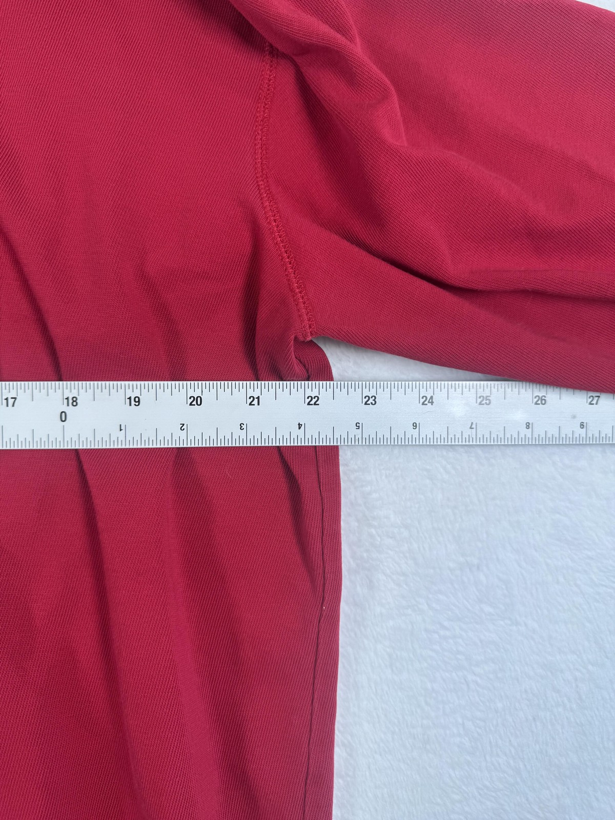 Lands' End Shirt Mens Large Red Long Sleeve Mock Neck 1/2 Zip Casual Top gallery