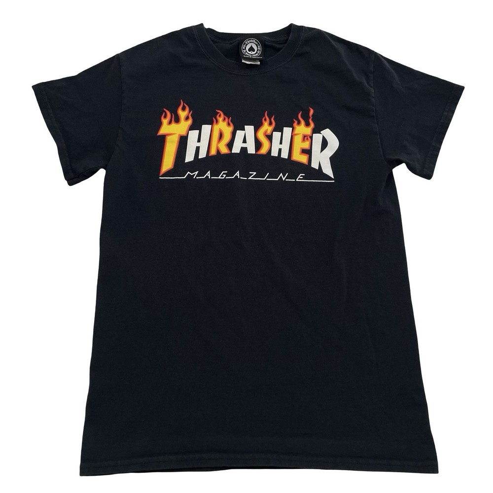 Thrasher Magazine Flame Logo Size S Black Tee (Retail $32)