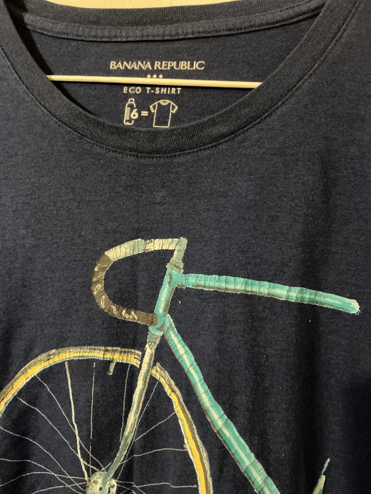 Banana Republic eco tee shirt, mens size XL, blue, road bike gallery