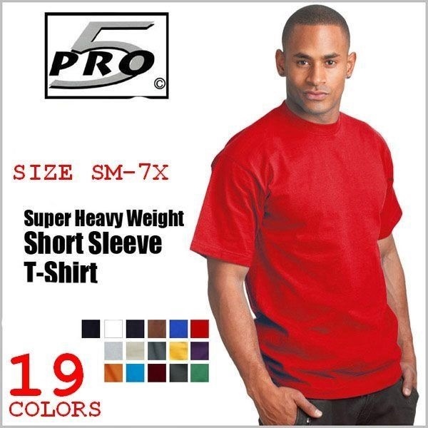 PRO 5 SUPER HEAVYWEIGHT SHORT SLEEVE T-SHIRT FREE SHIPPING SM-7X gallery