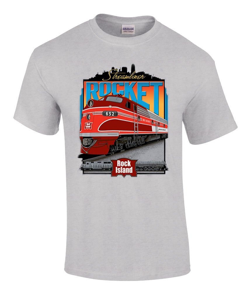Rock Island Rocket Authentic Railroad T-Shirt Tee Shirt [65]