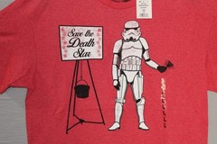 Star Wars Stormtrooper Save the Death Star Men’s Christmas Mens T-Shirt L NWT