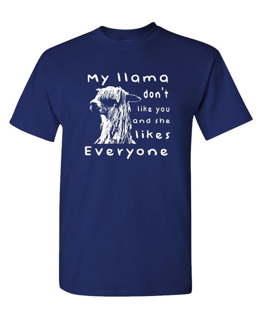 MY LLAMA DOESN'T LIKE YOU - Unisex Cotton T-Shirt Tee Shirt gallery