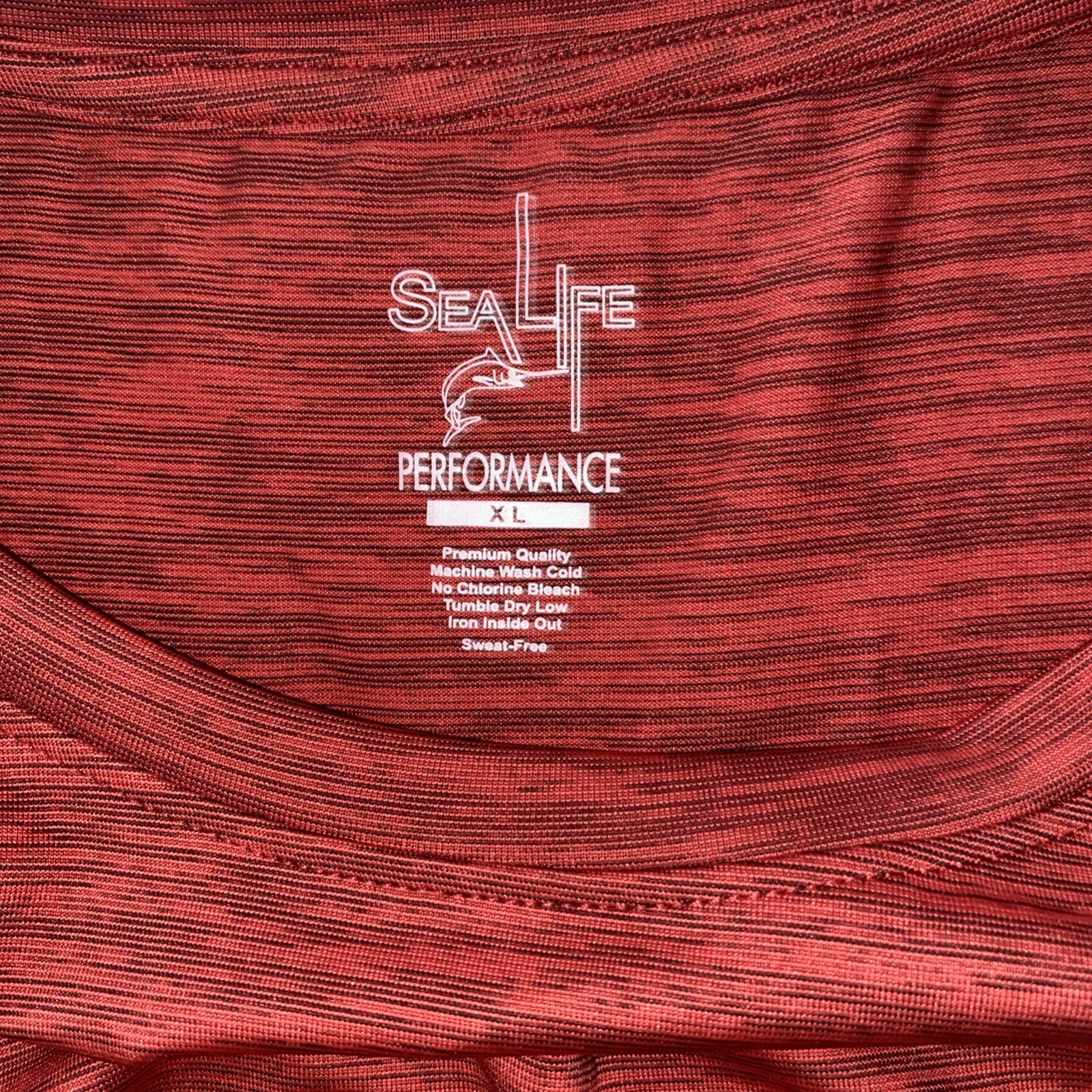 Sea Life Performance Shirt Men's XL St. Thomas U.S.V.I. Red Heather Long Sleeve gallery
