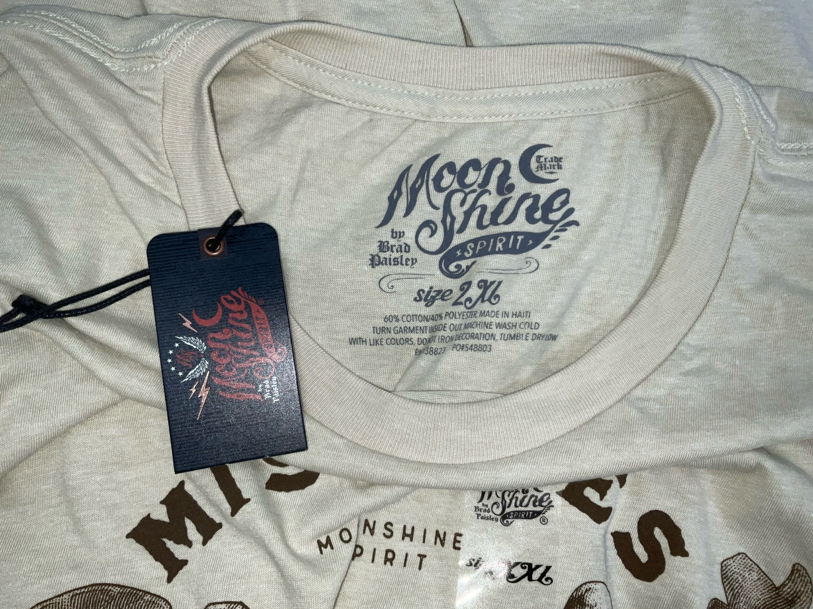 NWT Men Brad Paisley Moon Shine Spirit Mistakes To Be Made Rodeo T-shirt Tan XXL gallery