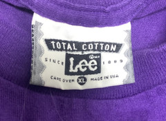 Vtg Lee Big Bear Lake Graphic Tee WORK SUCKS IM GOING SKIING Sz L XL Purple USA