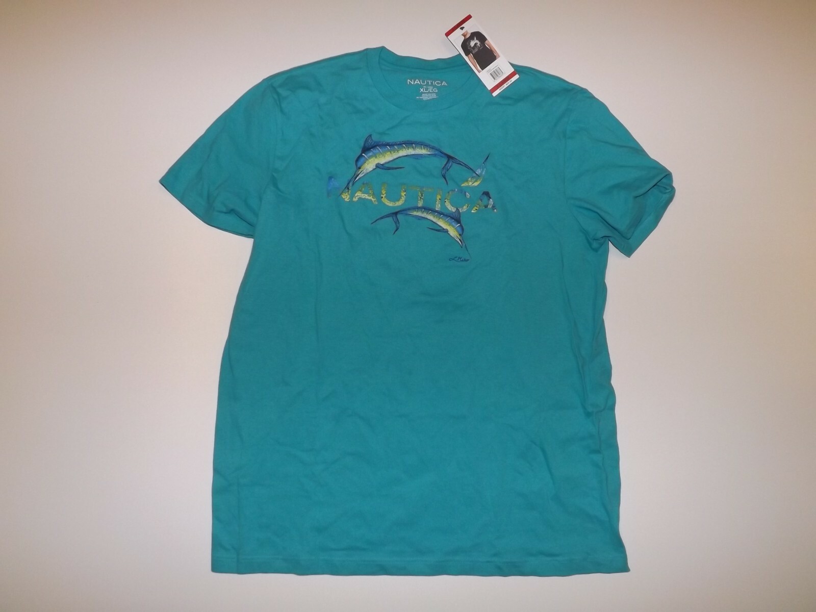 NAUTICA Brighton Blue Graphic Logo Crewneck T Shirt XL Extra Large NWT Mens gallery