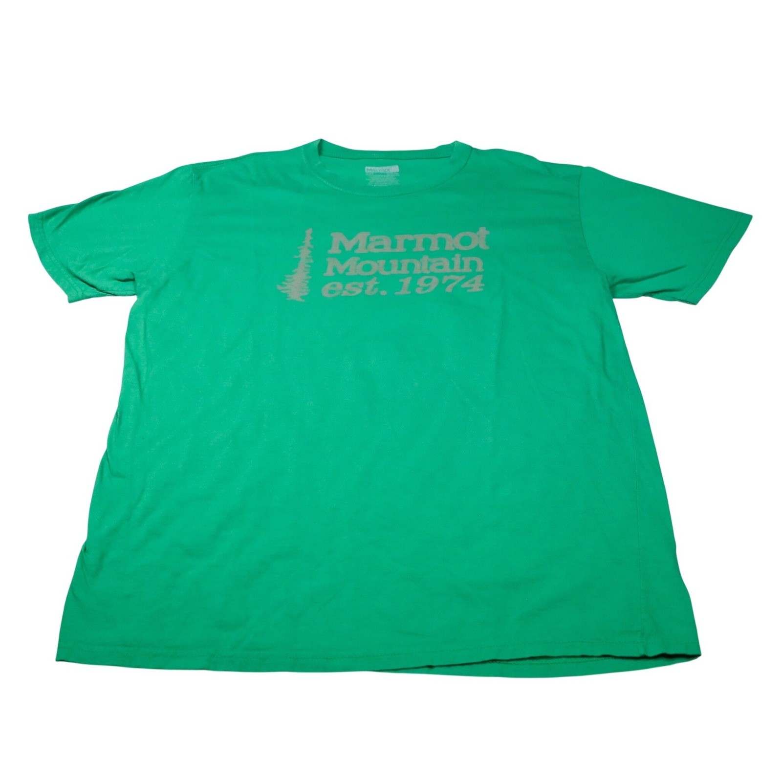 Marmot Mountain 1974 T-Shirt Mens Large Green Graphic Organic Cotton Tee L gallery