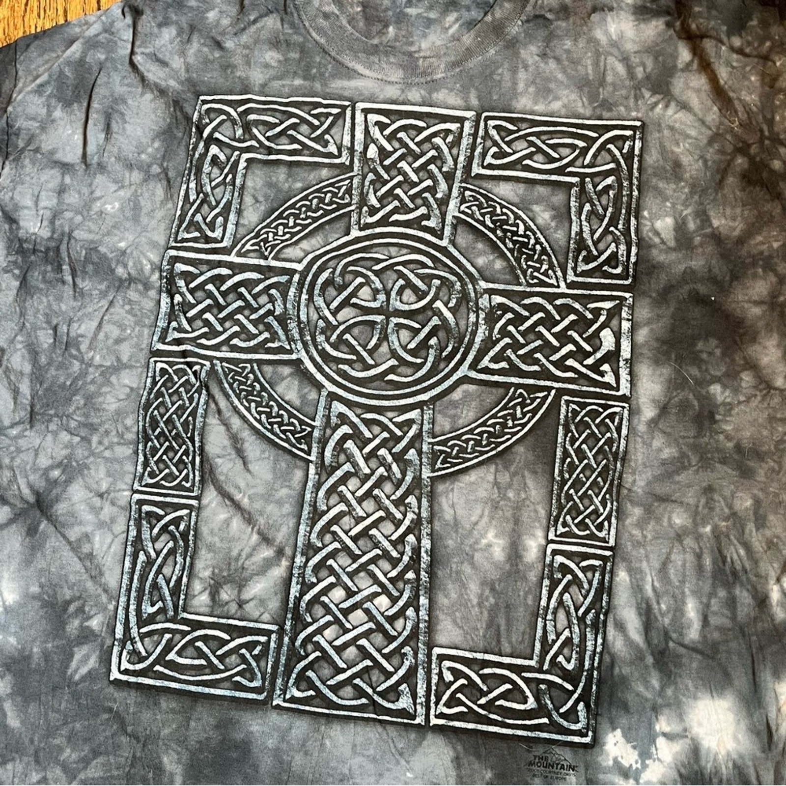 Cross T Shirt Short Sleeve Black Tie Dye The Mountain Vintage Y2K Men's Size 3XL gallery
